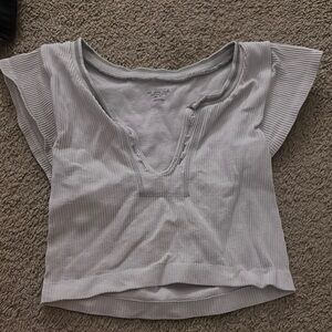 Urban Outfitters Gray Cap Sleeve Crop T-Shirt